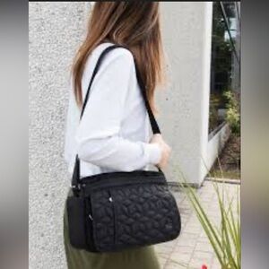 Lug Black Quilted Crossbody Bag
